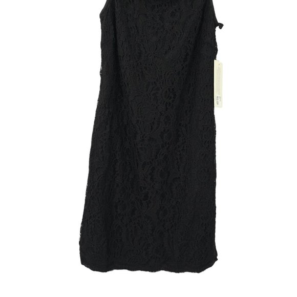 Gather & Gown Sheath Dress Women Size 0 Sleeveless Black Floral Lace Overlay NEW - Picture 11 of 13